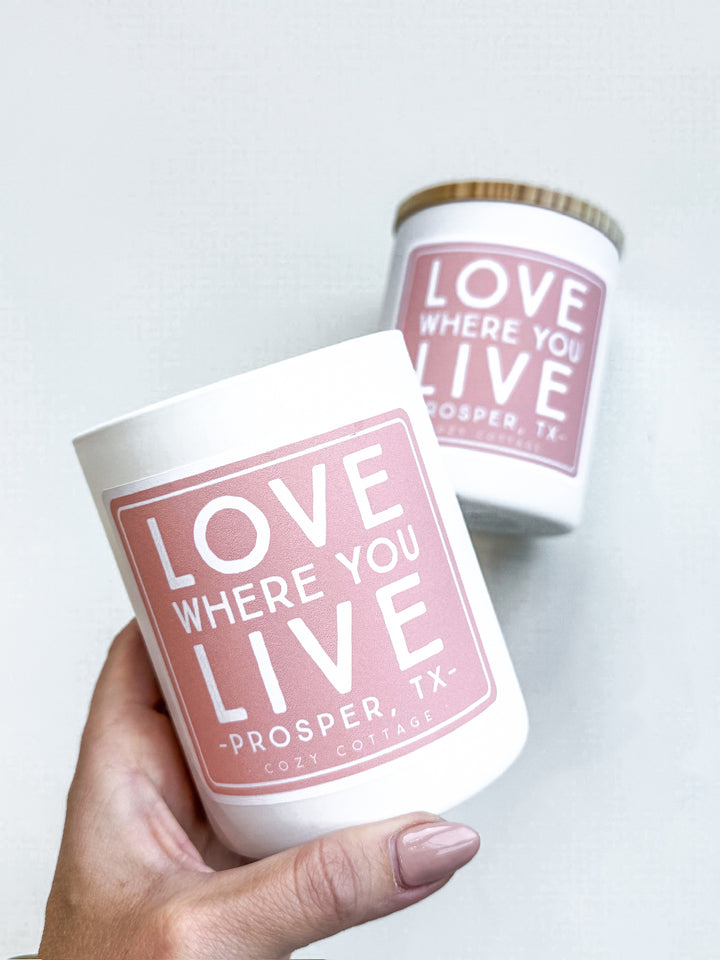 Prosper, Tx Love Where You Live Cozy Cottage Candle