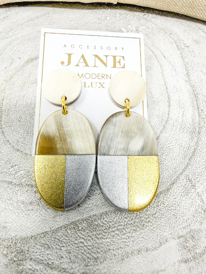 Colorblock Natural Drop Earrings