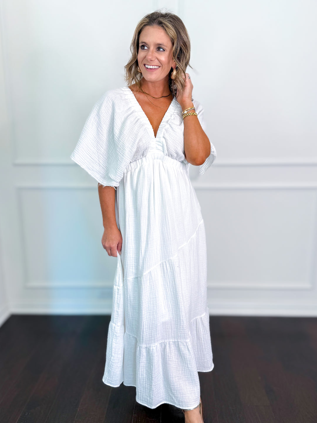 Gracie Gauze Smocked Midi Dress