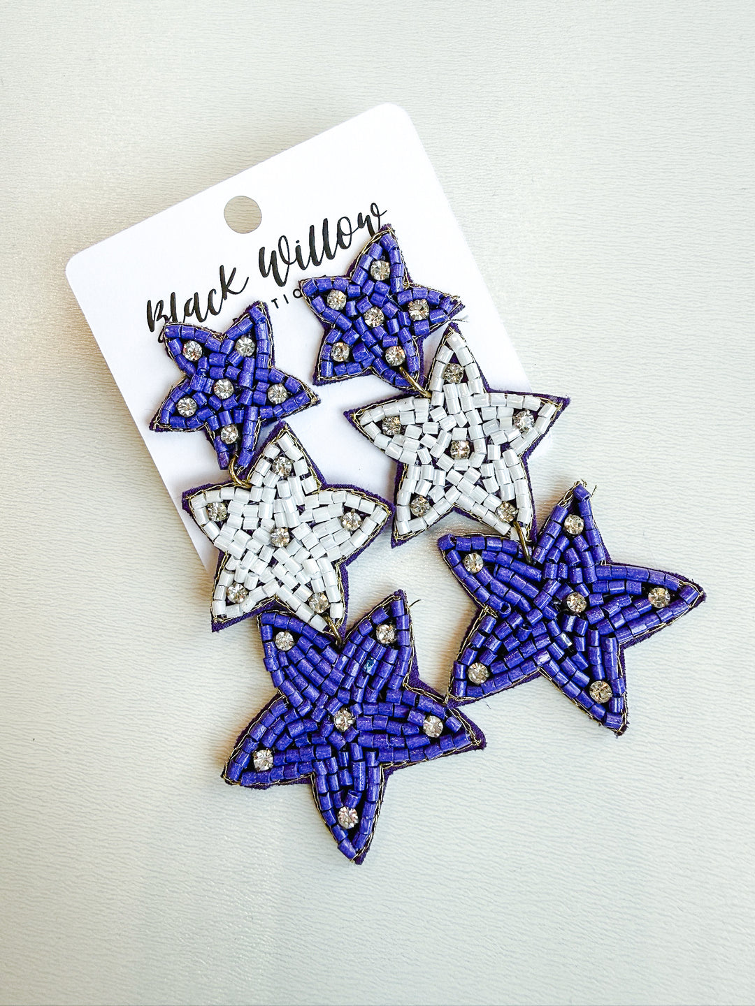 Richland Razzle Beaded Star Earrings