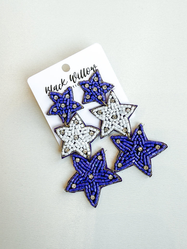 Richland Razzle Beaded Star Earrings