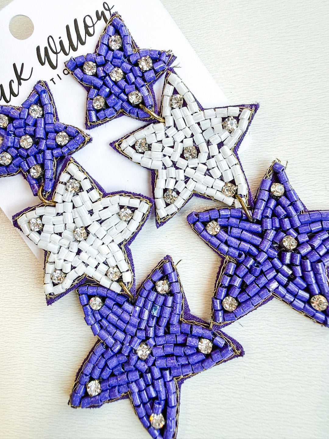 Richland Razzle Beaded Star Earrings