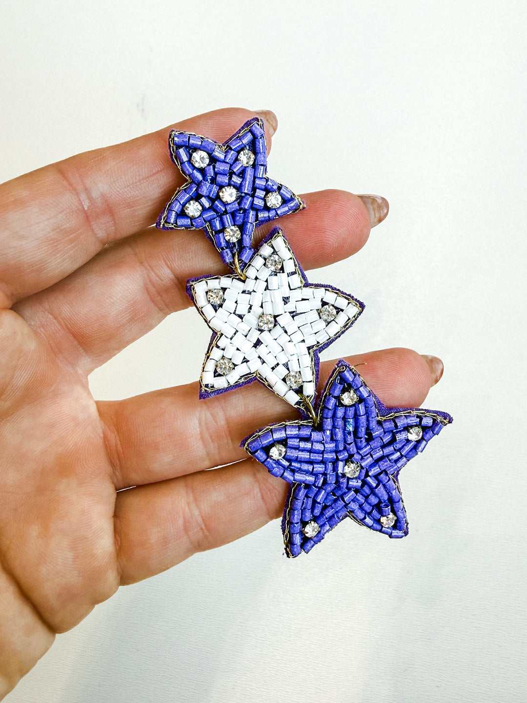 Richland Razzle Beaded Star Earrings