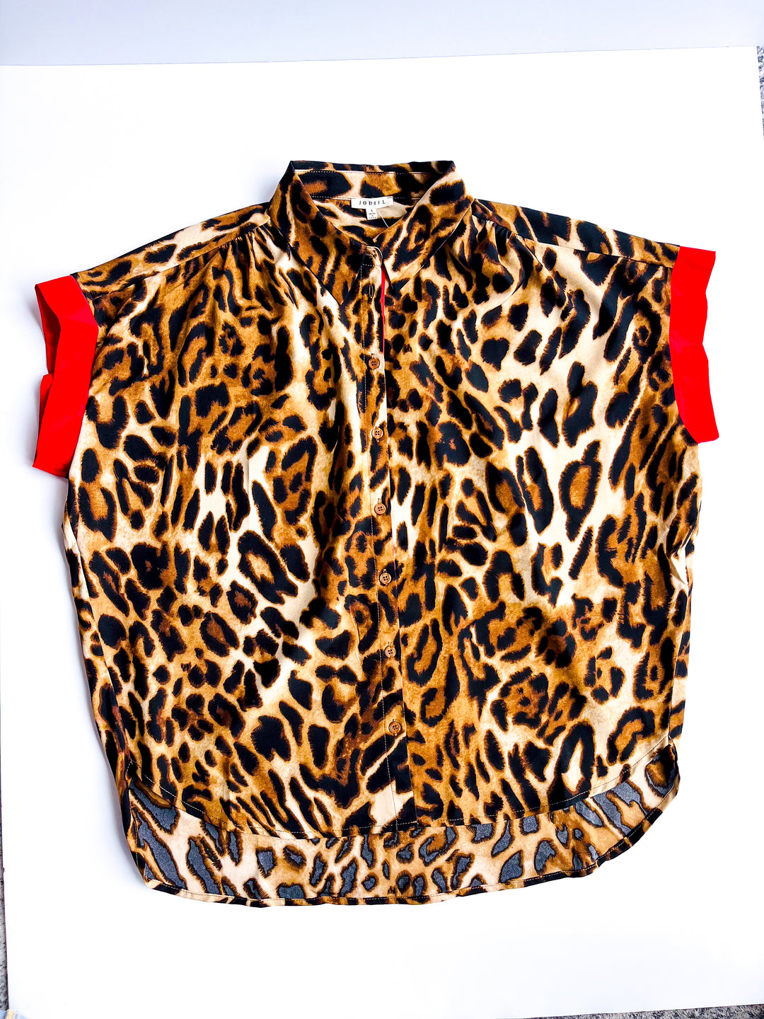 Lucky in Leopard Button Up Blouse
