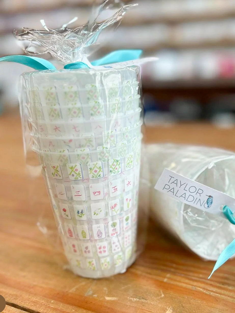 Multicolor Mahjong Tile Frosted Cups