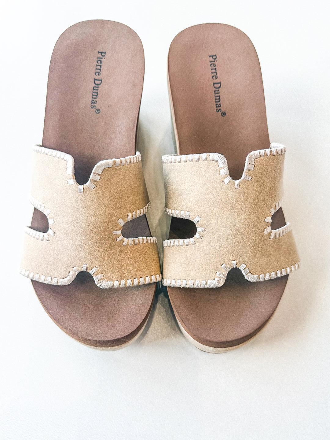 Vivian 7 Wedge Slide Sandal Nude