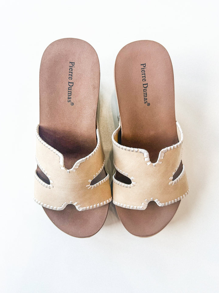 Vivian 7 Wedge Slide Sandal Nude