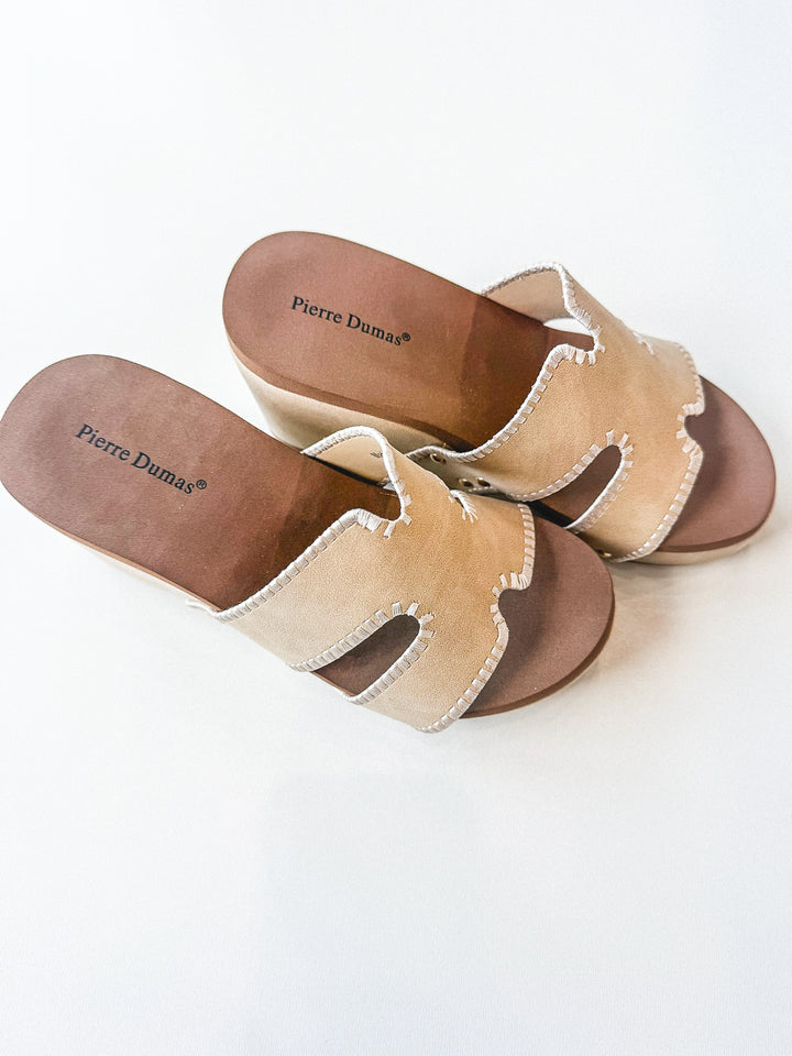 Vivian 7 Wedge Slide Sandal Nude