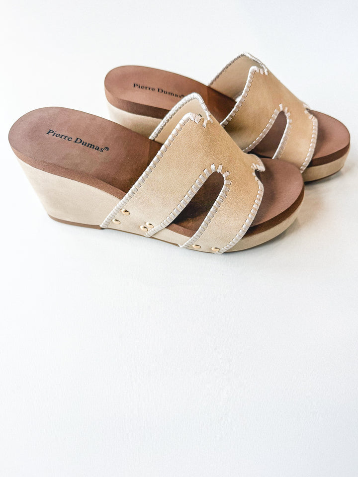 Vivian 7 Wedge Slide Sandal Nude