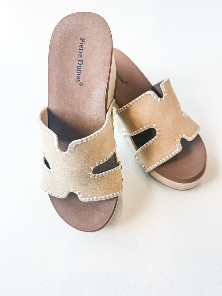 Vivian 7 Wedge Slide Sandal Nude