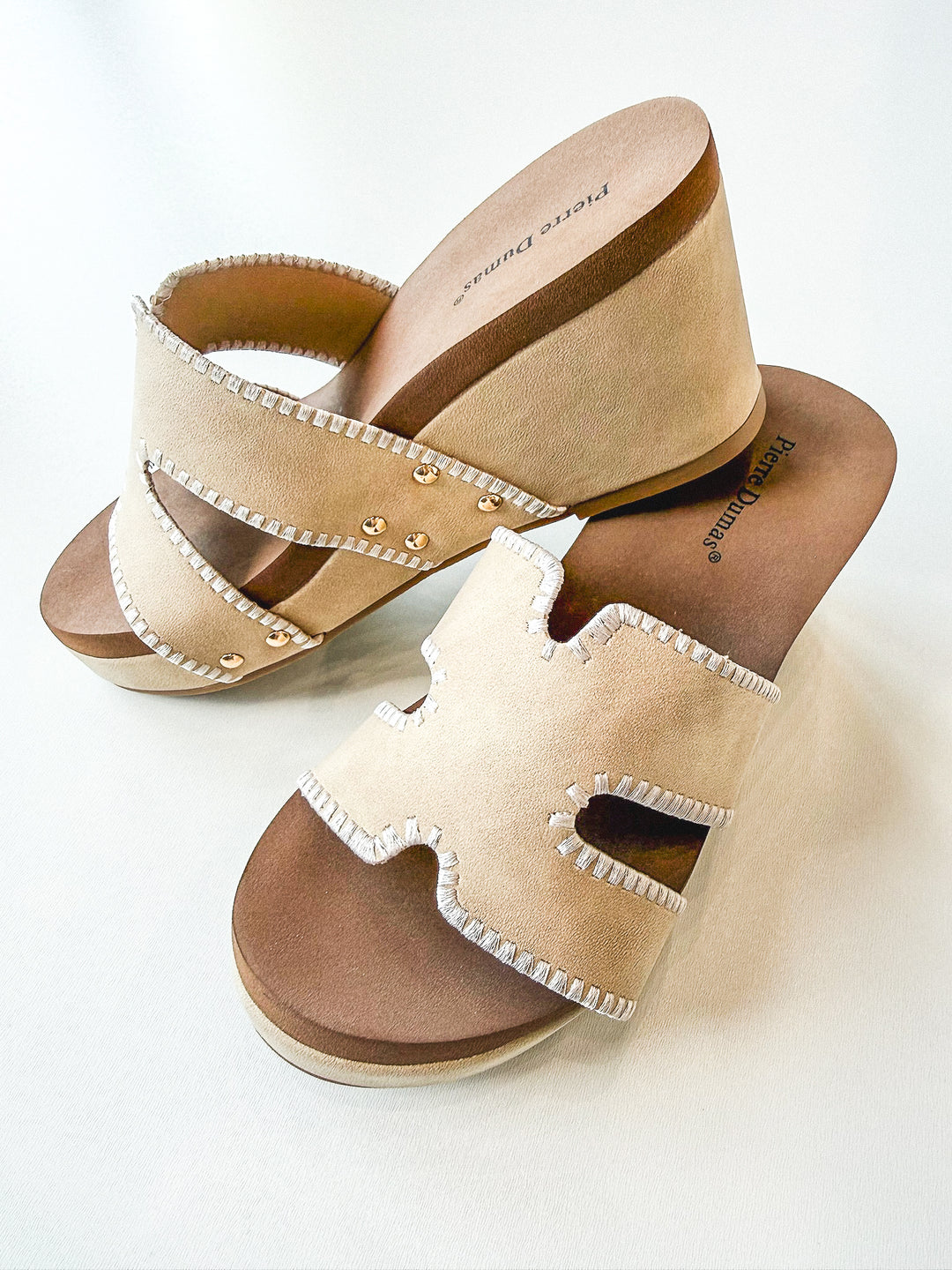 Vivian 7 Wedge Slide Sandal Nude