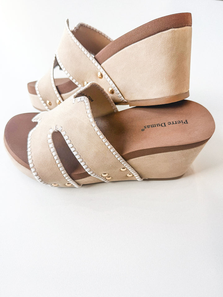 Vivian 7 Wedge Slide Sandal Nude