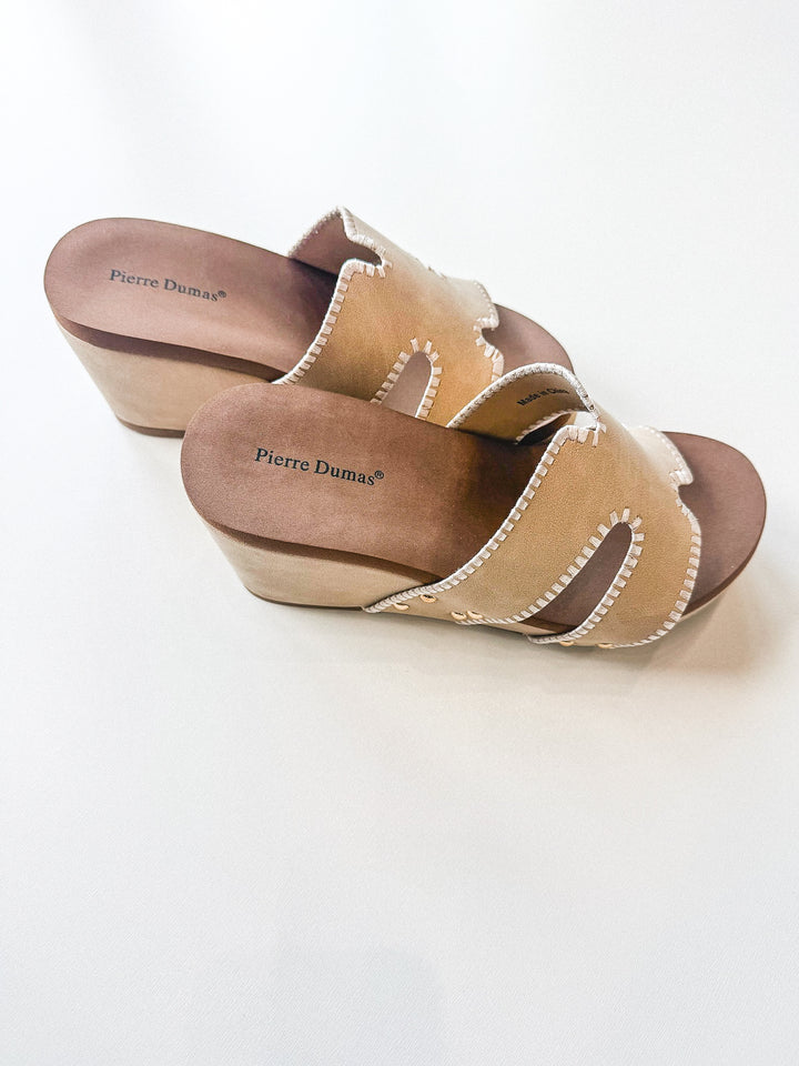 Vivian 7 Wedge Slide Sandal Nude