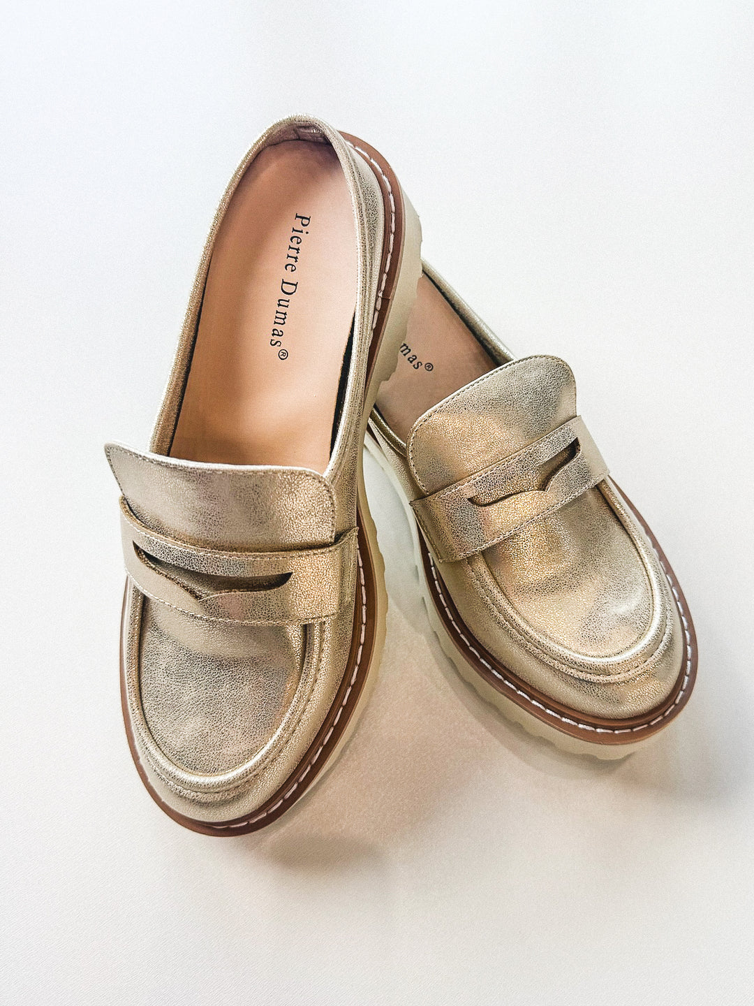 Mora 4 Platform Loafer Mule Gold