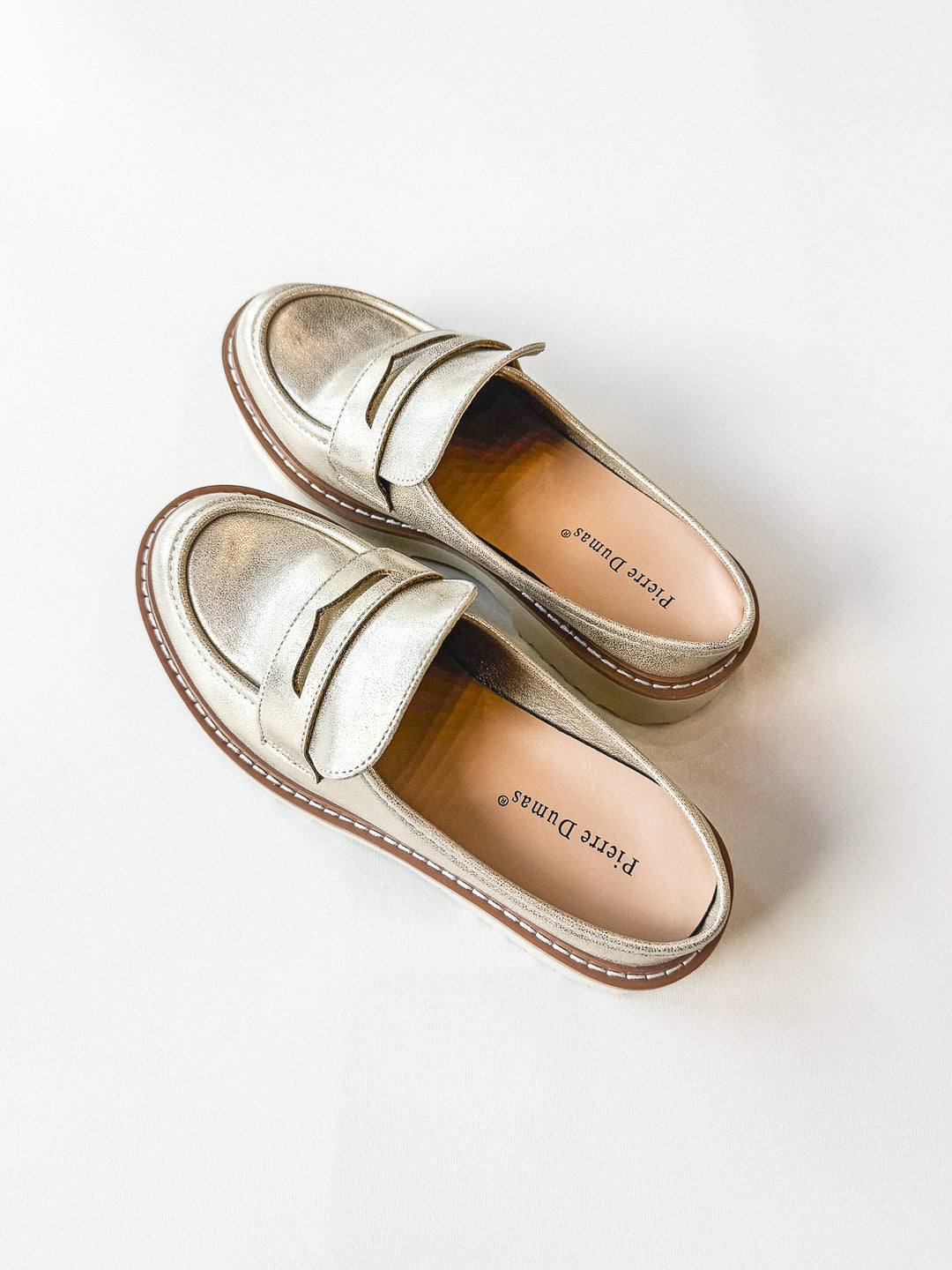 Mora 4 Platform Loafer Mule Gold
