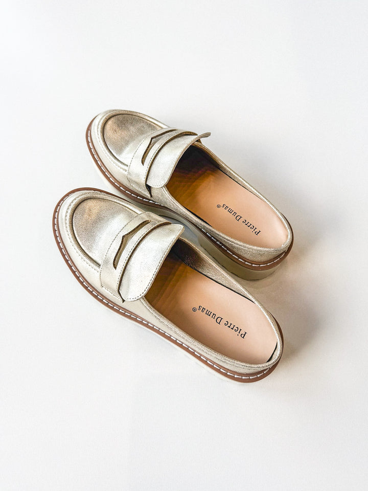Mora 4 Platform Loafer Mule Gold