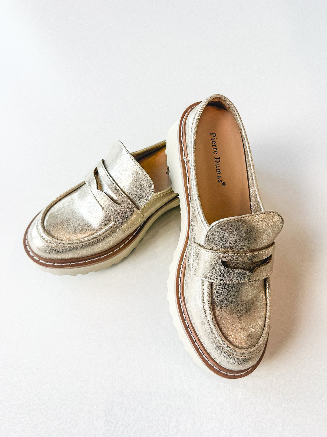 Mora 4 Platform Loafer Mule Gold