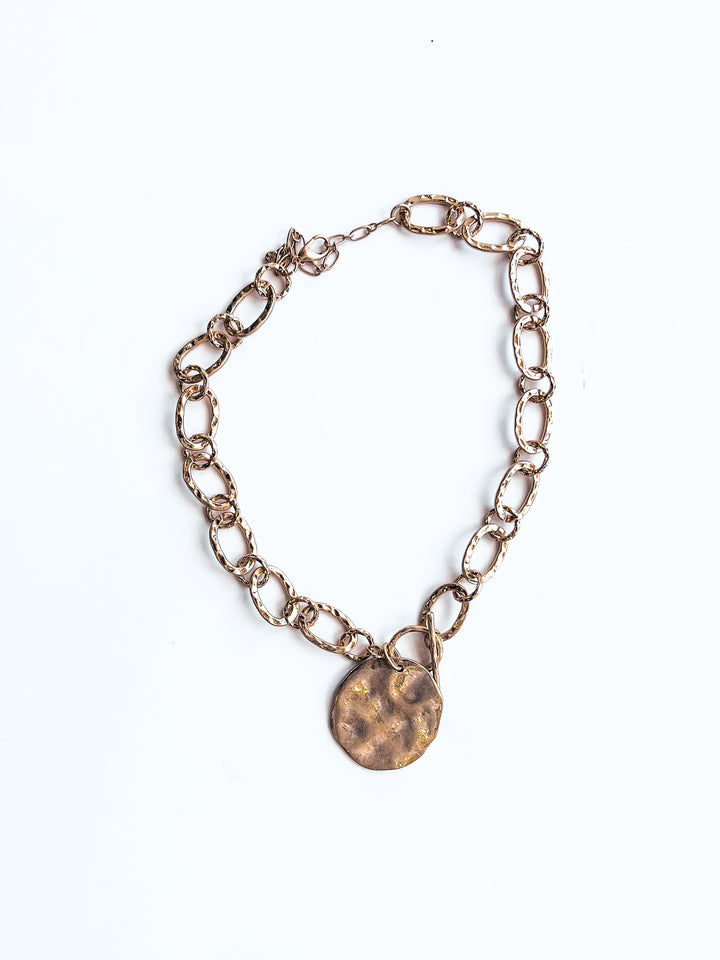 Chain with Hammered Coin Charm