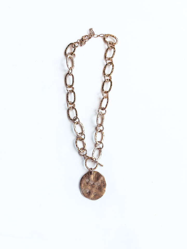 Chain with Hammered Coin Charm