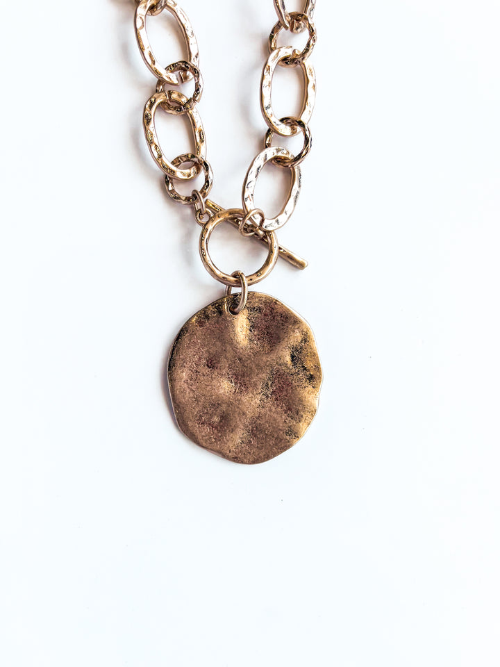 Chain with Hammered Coin Charm