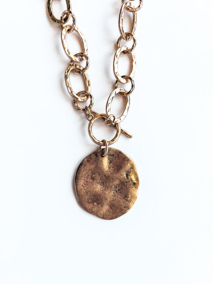 Chain with Hammered Coin Charm