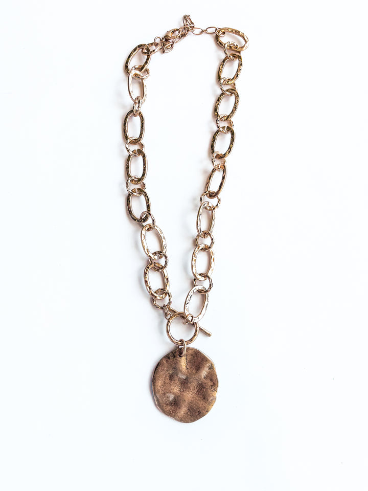 Chain with Hammered Coin Charm