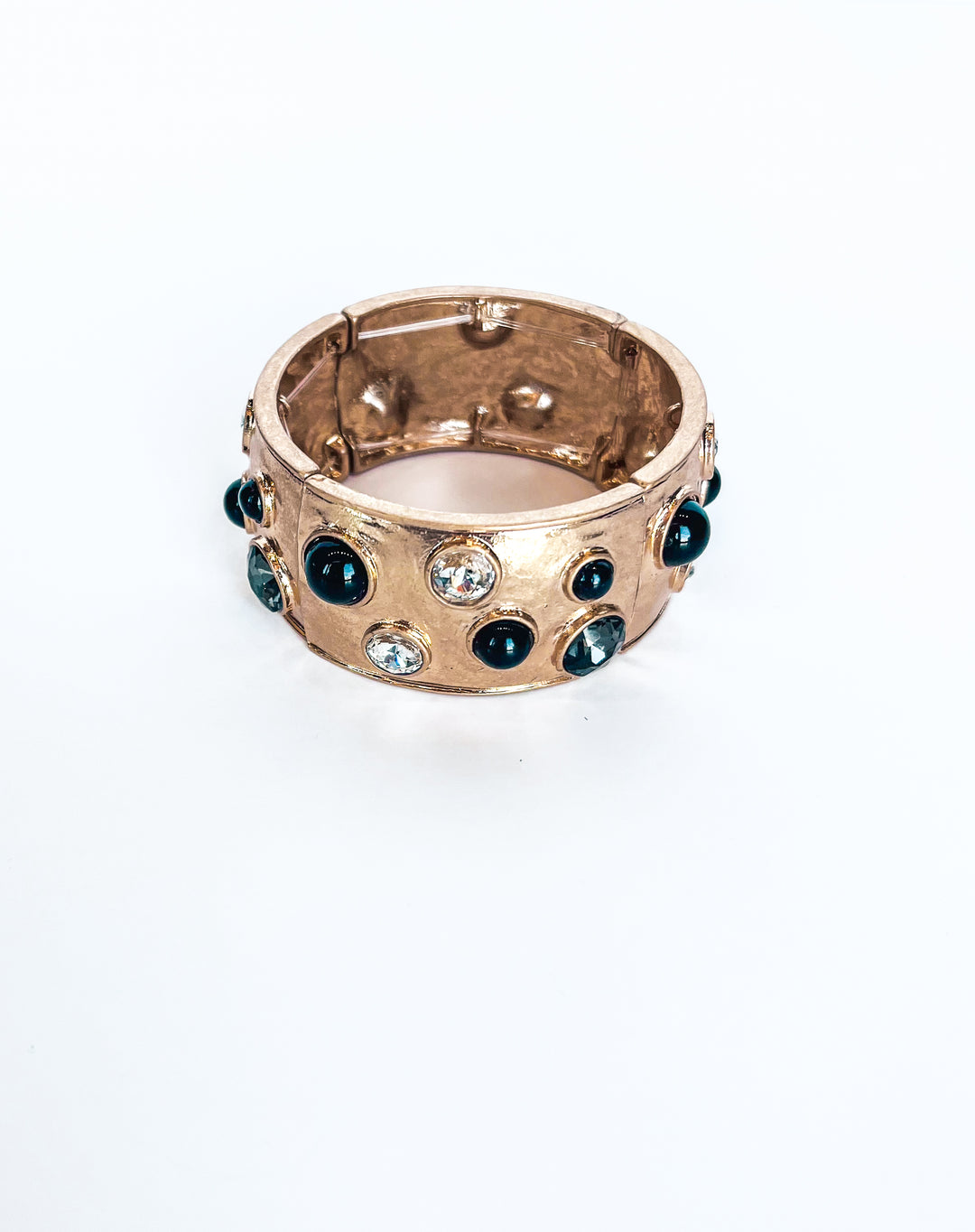 Hammered Bangle with Crystal Accents