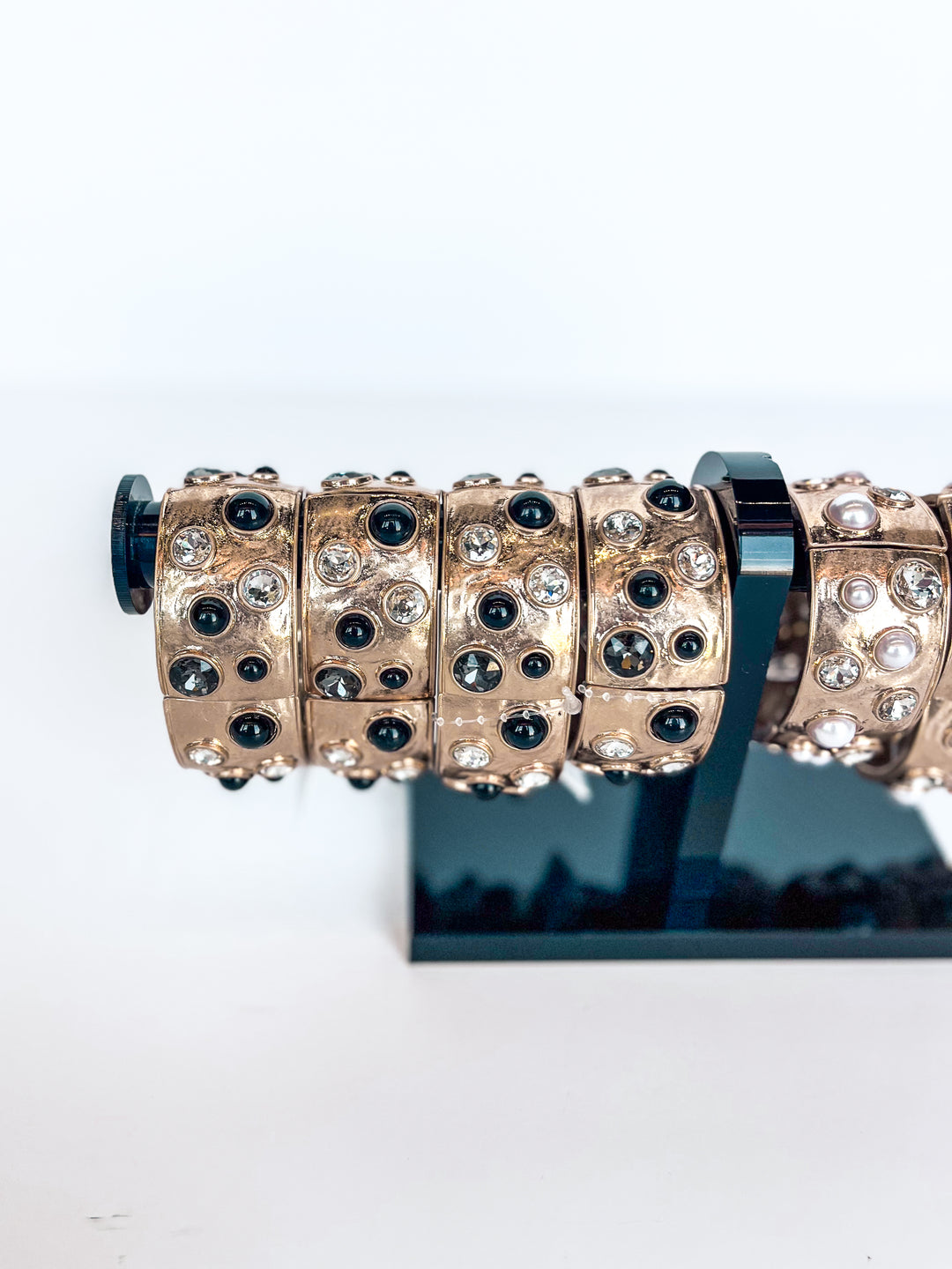 Hammered Bangle with Crystal Accents