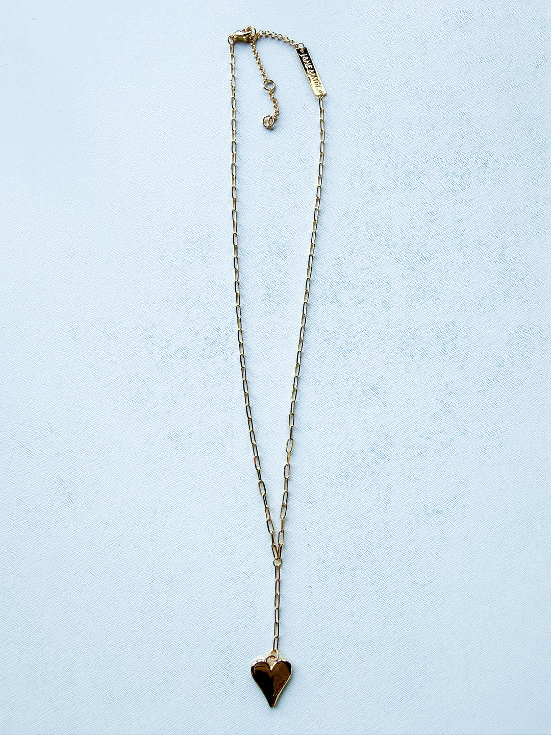 18K Gold Plated Paperclip Chain Necklace with Heart