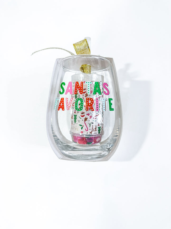 Holiday Wine Glass & Popper Set