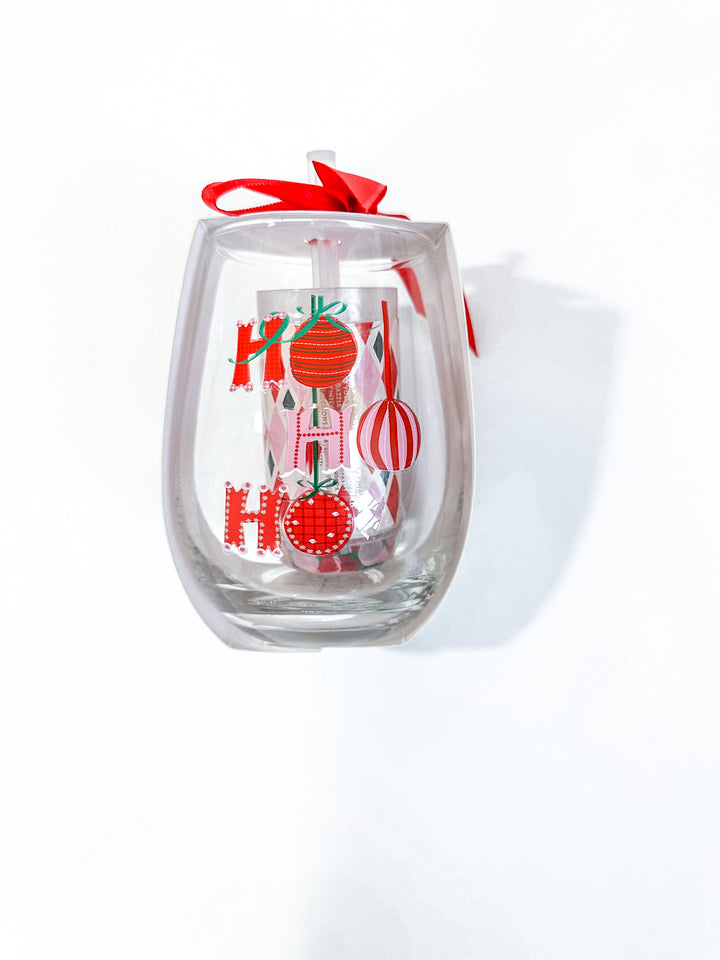 Holiday Wine Glass & Popper Set
