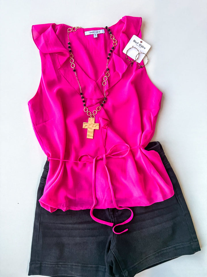 The Refined Ruffle Tie Blouse
