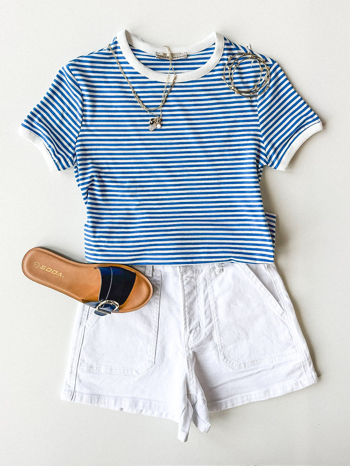 Simply Striped Crop Tee