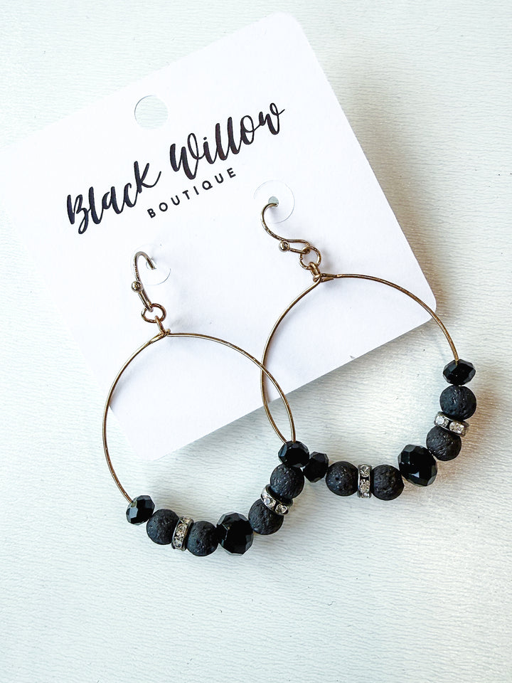 Easy To Impress Stone Circle Earring