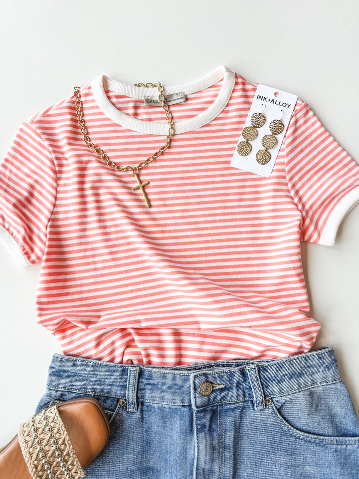 Simply Striped Crop Tee