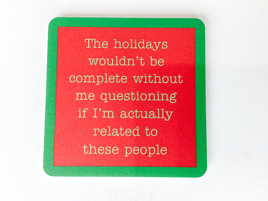 Holiday Drinks on Me Coaster