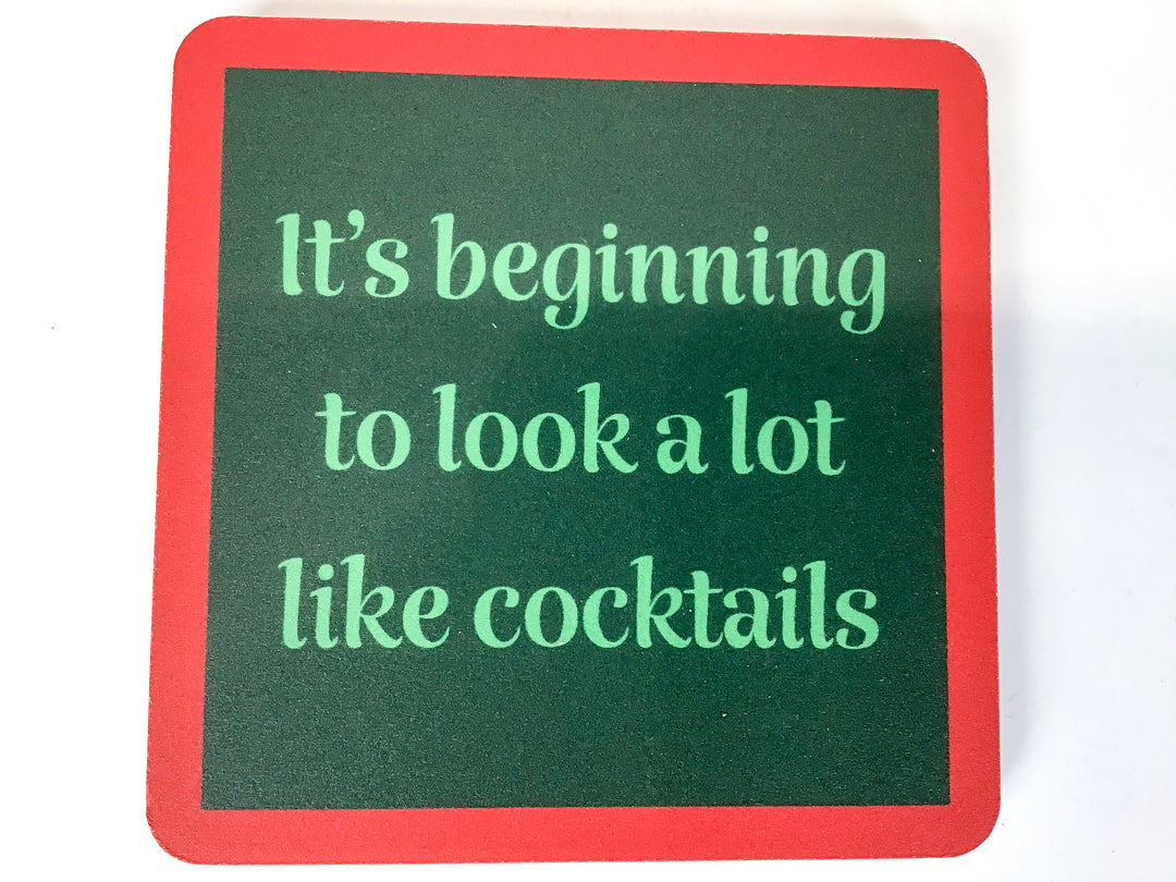 Holiday Drinks on Me Coaster