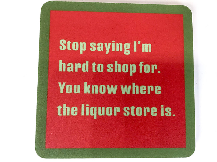 Holiday Drinks on Me Coaster