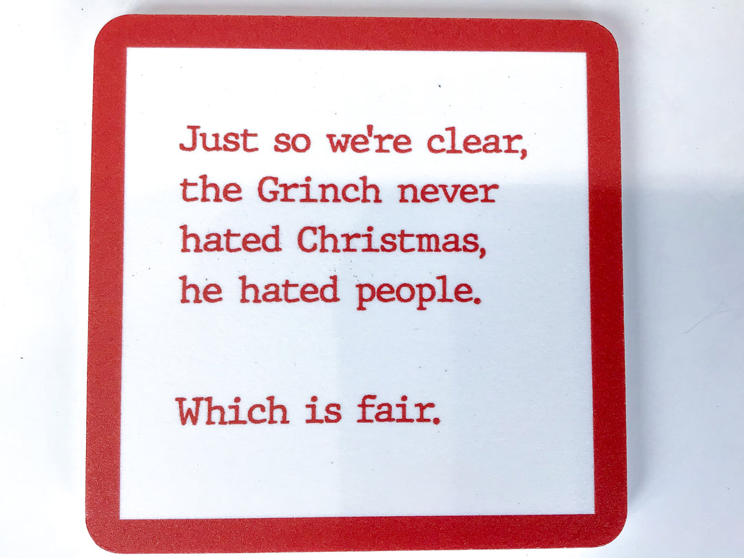 Holiday Drinks on Me Coaster