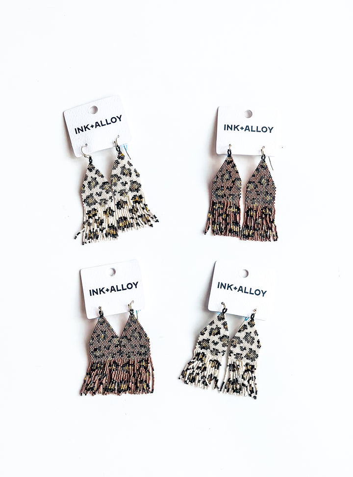 Delilah Cheetah Fringe Earring