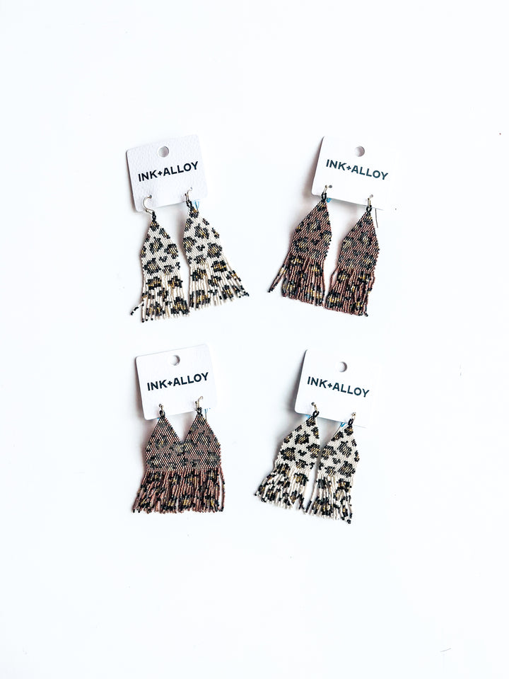 Delilah Cheetah Fringe Earring