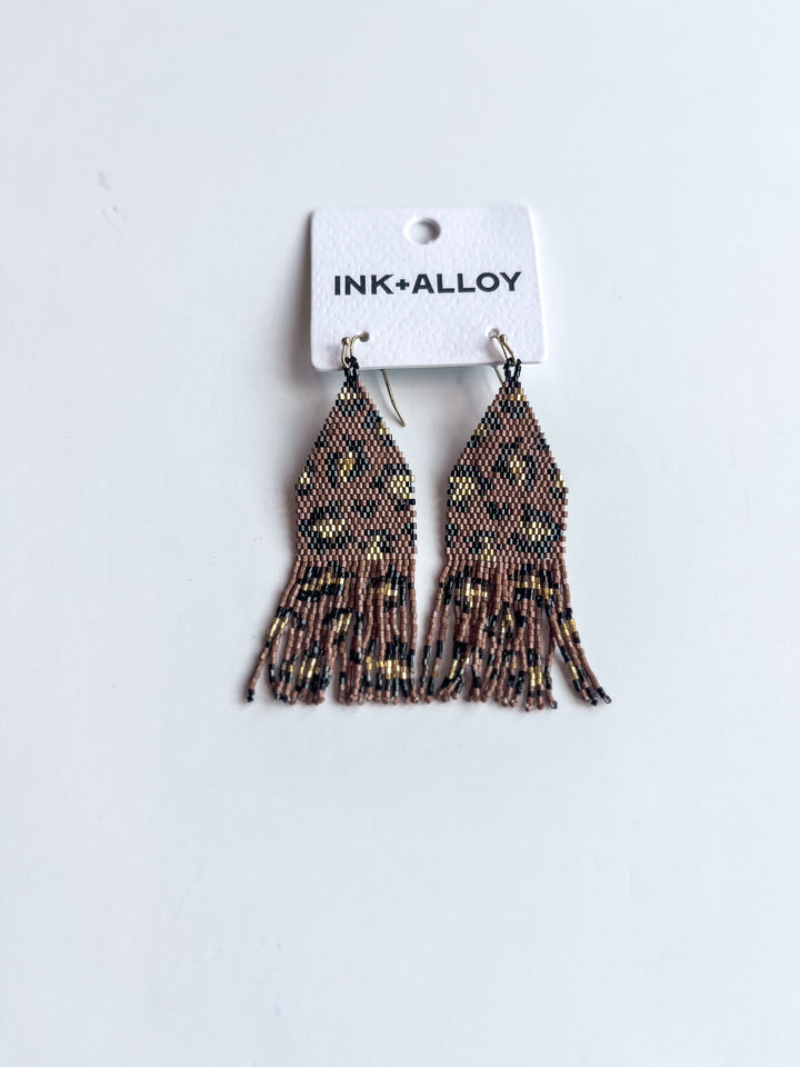 Delilah Cheetah Fringe Earring