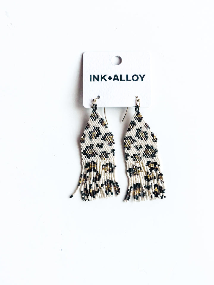 Delilah Cheetah Fringe Earring