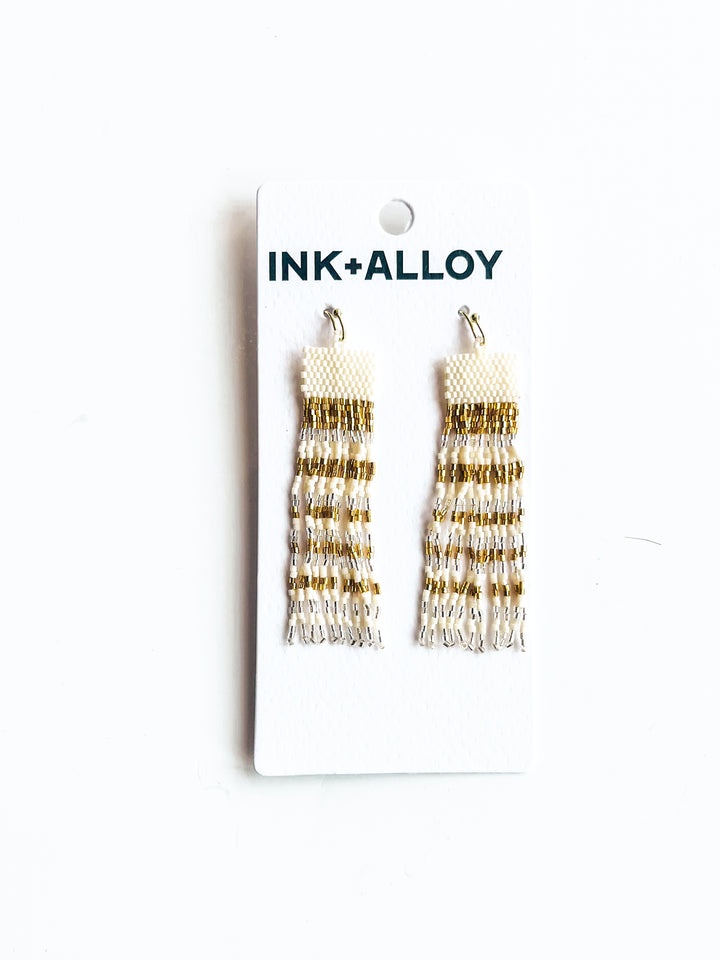 Billie Mixed Stripe Bead Fringe Earring