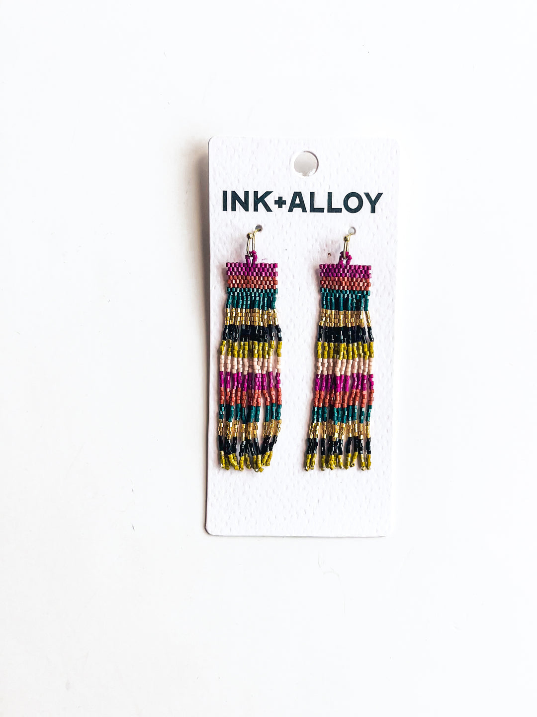 Billie Mixed Stripe Bead Fringe Earring