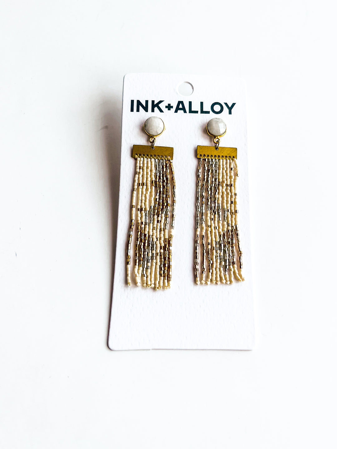 Lilah Stone with Fringe Bead Earrings