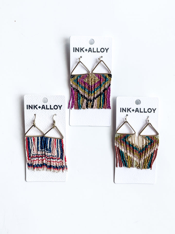 Paige Ascending Blocks Beaded Earring