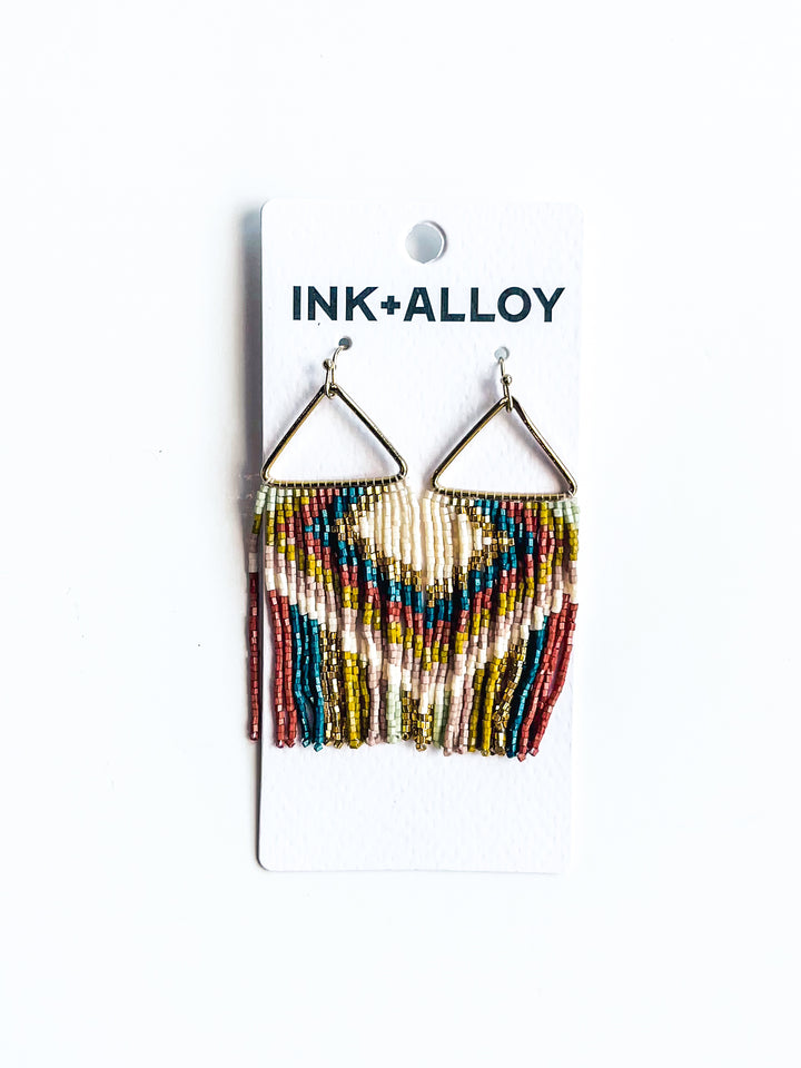 Paige Ascending Blocks Beaded Earring
