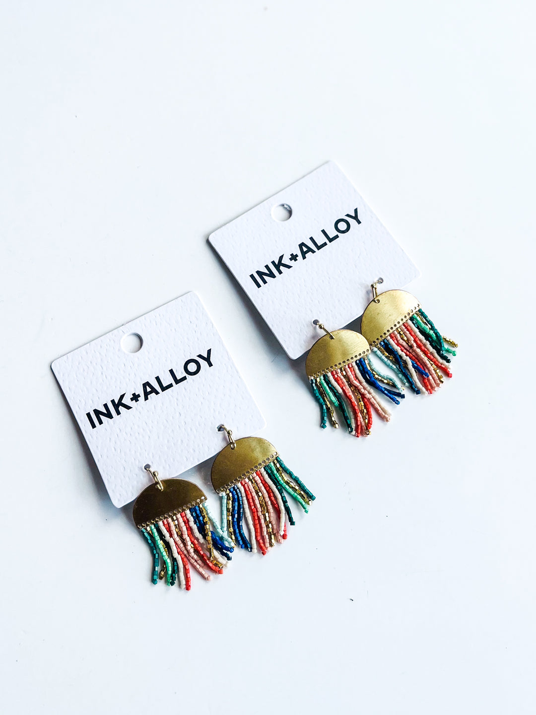 Claudia Multi-stripe Short Fringe Earring
