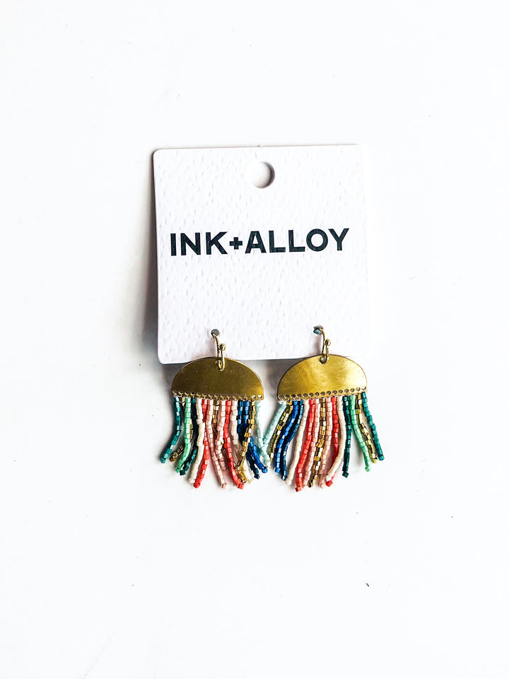 Claudia Multi-stripe Short Fringe Earring